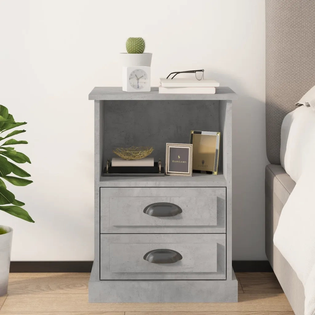 Comodino Grigio Cemento 43x36x60 cm 816336