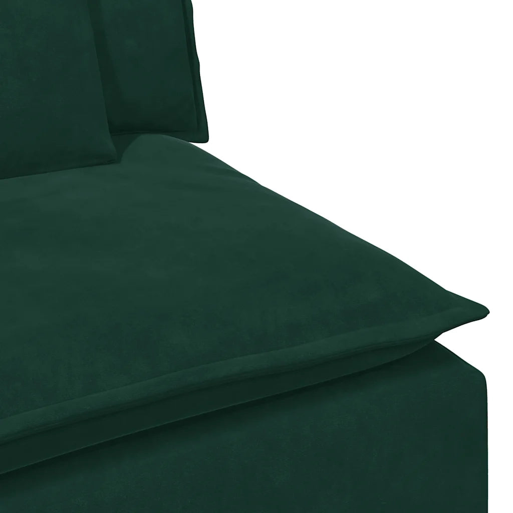 Modulo Centrale Divano Modulare con Cuscini Verde Scuro 100 cm 4104431