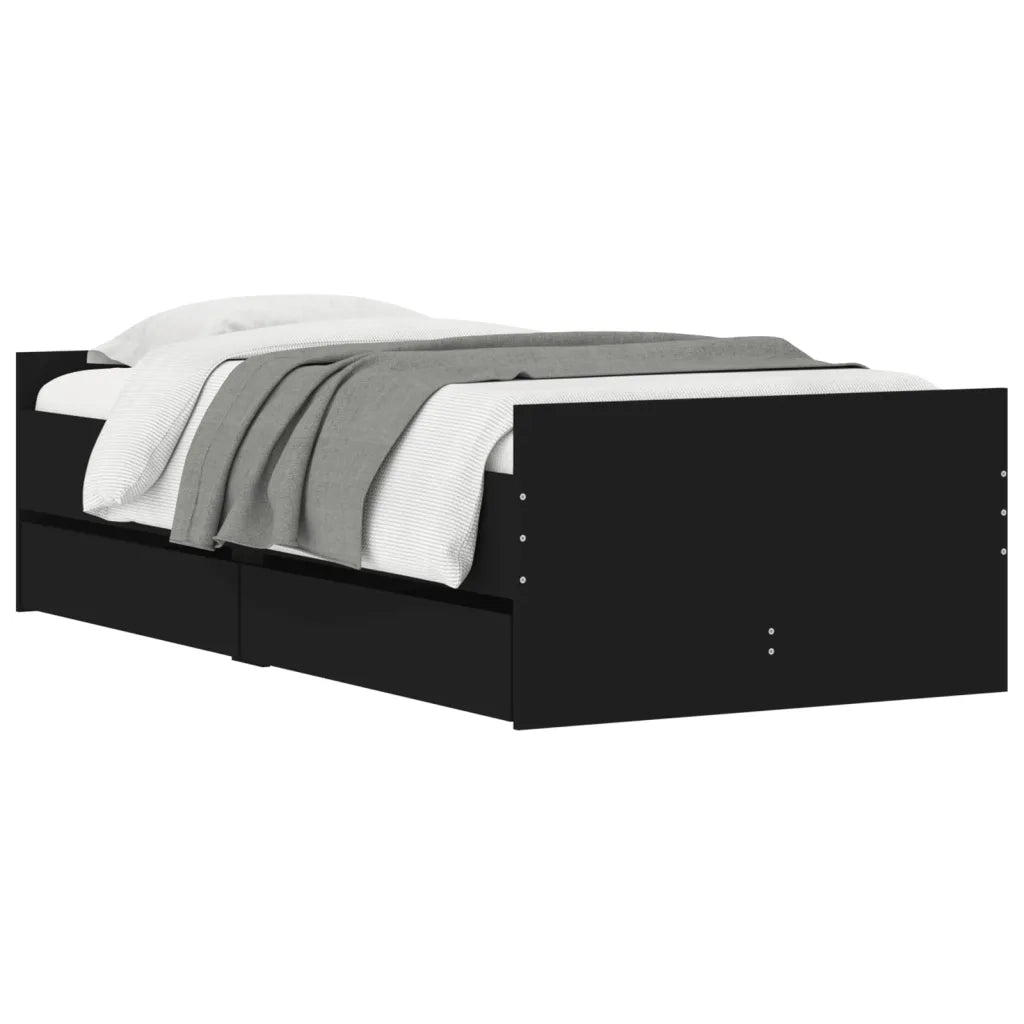 Giroletto con Cassetti Nero 90x190 cm