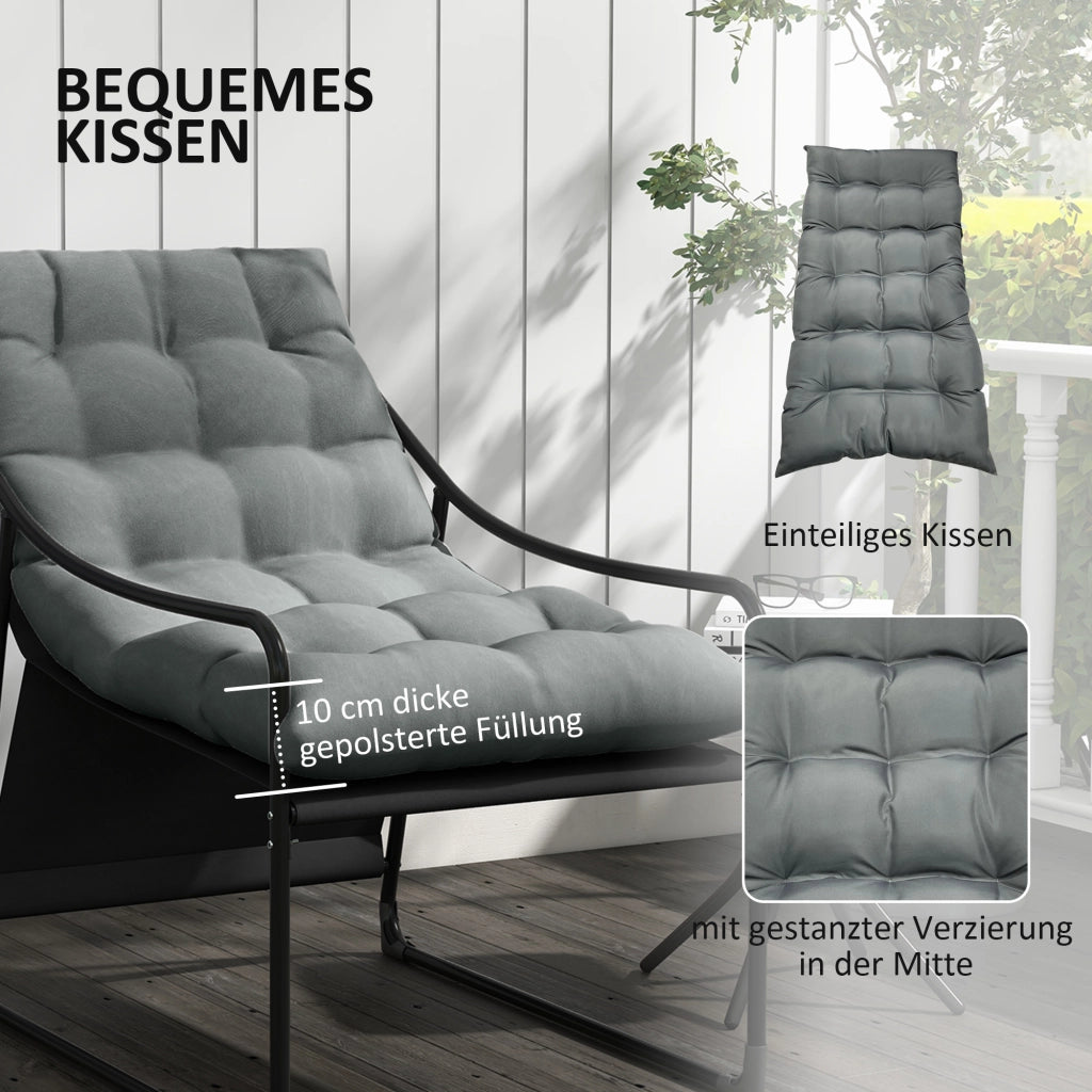 Divano da esterno imbottito ¨C Minimal ¨C Grigio/Nero 62x110x88 cm