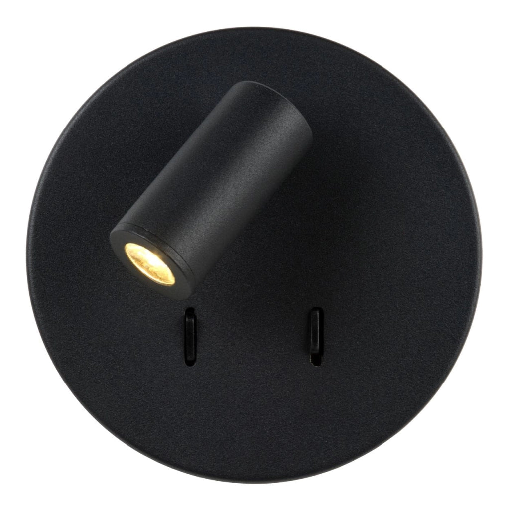 Applique Lucide Bentjer LED 6W 3000K nera con interruttore