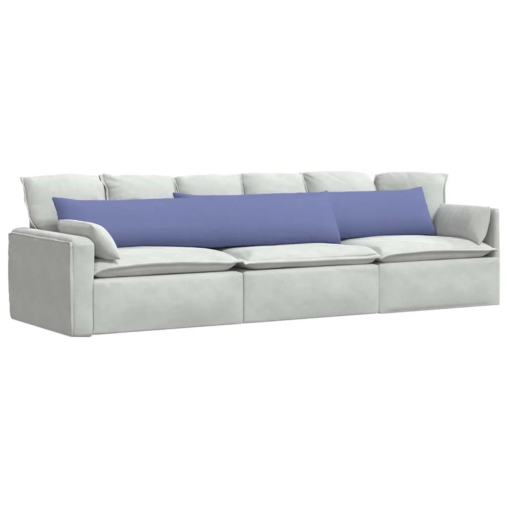 Cuscini da Divano 2 pz-Set di 2 Cuscini per Sofa Blu jeans 200 x 40 cm Tessuto
