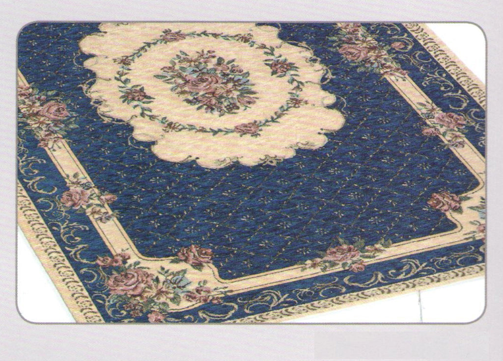 Tappeto Velour Antiscivolo Modello Bouquet By Suardi - 65x220 cm - Blu