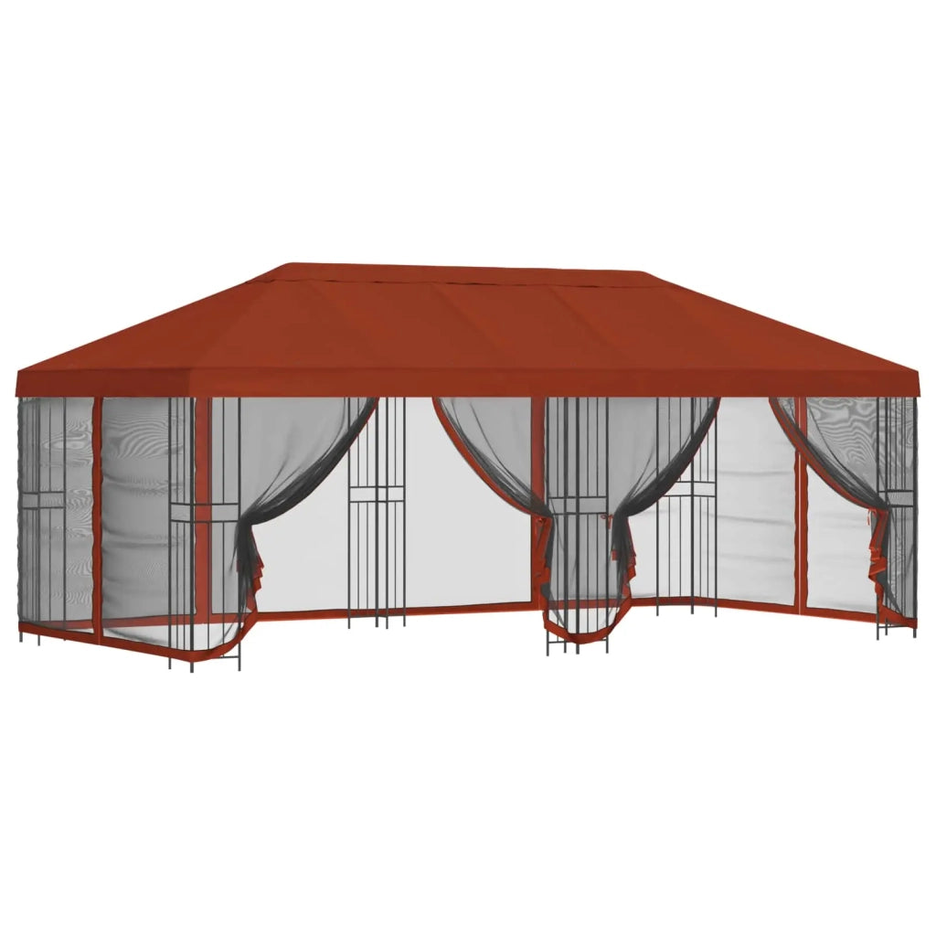 Gazebo con pareti laterali 6 x 3 m Terracotta 3375997