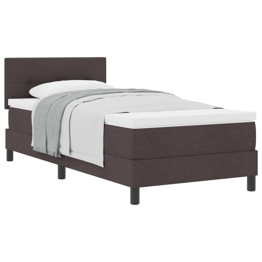 Letto a molle con cuscino Marrone Scuro 100 x 200 cm Tessuto 3338667