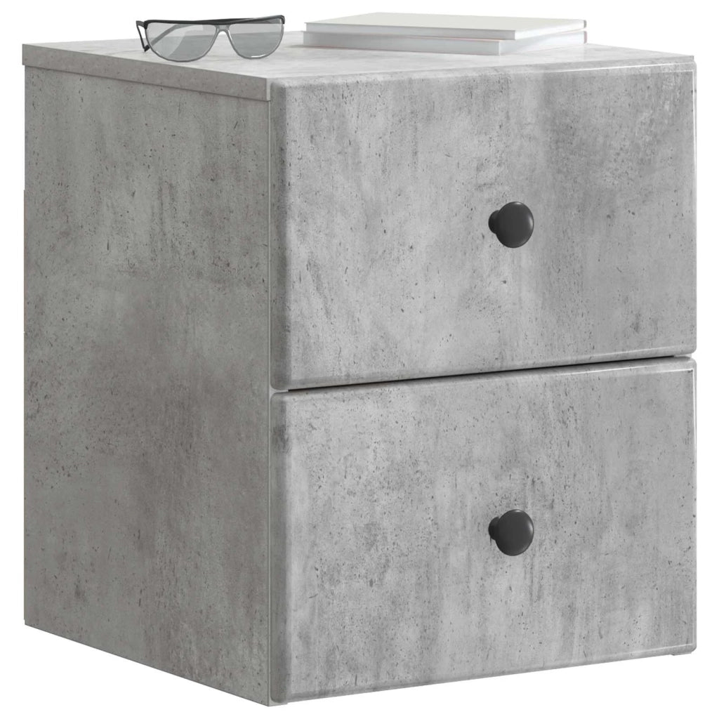 Mobiletto da notte a muro Grigio Cemento 34,5 x 33 x 40 cm 899151