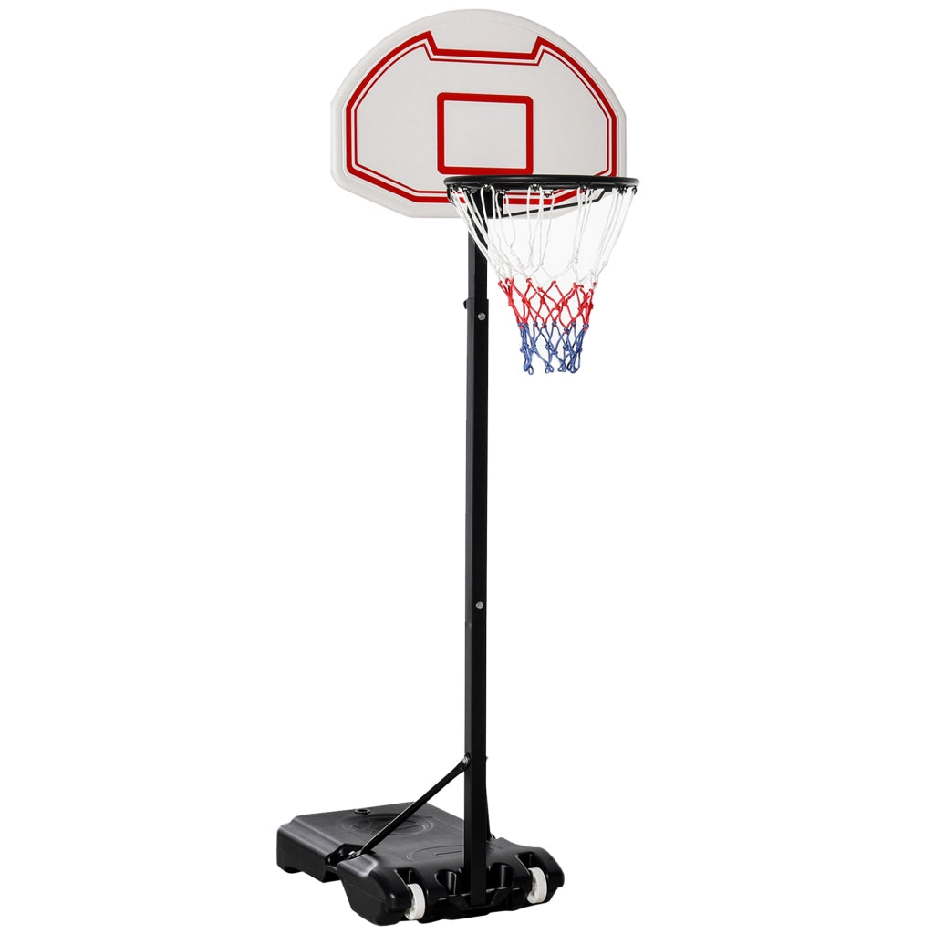 Sistema da basket per bambini, regolabile in altezza da 194 a 249 cm, arrotolabile, riempibile d'acqua, realizzato in PE e acciaio di colore nero,