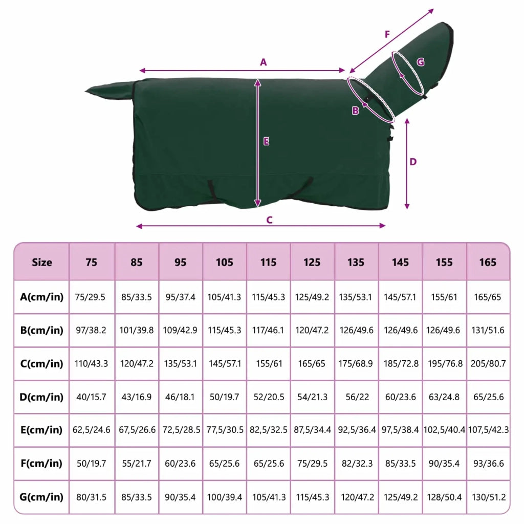 Coperta per Cavalli Verde scuro completo 165 cm Poliestere 42013286