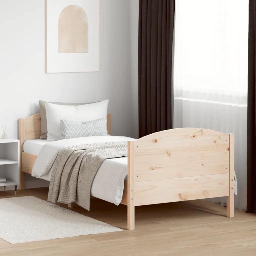 Letto singolo | Letto per adulti | Letto senza Materasso 75x190 cm in Legno Massello Pino
