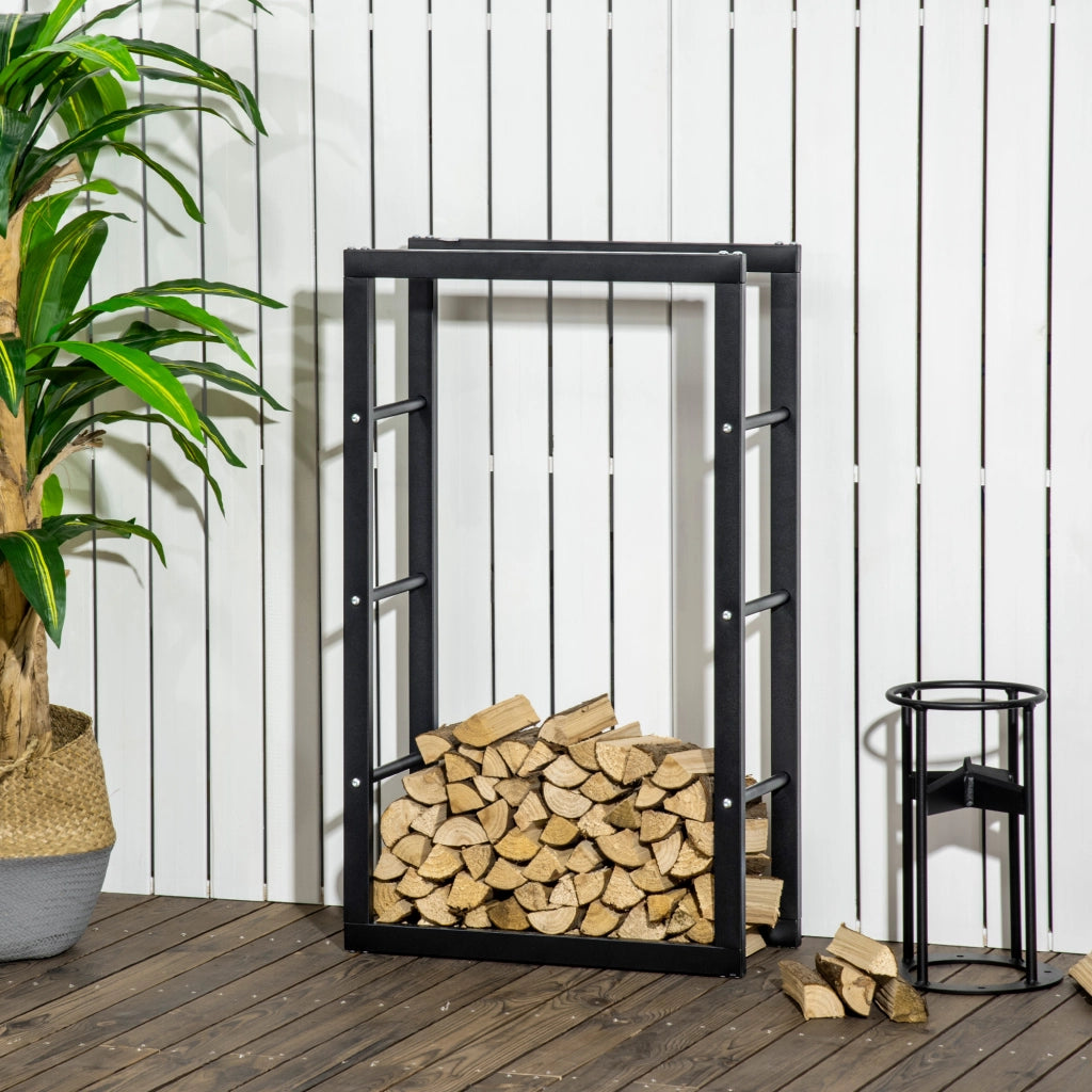 Porta Legna da Esterno ¨C zephmum ¨C Ferro 60x25x100 cm