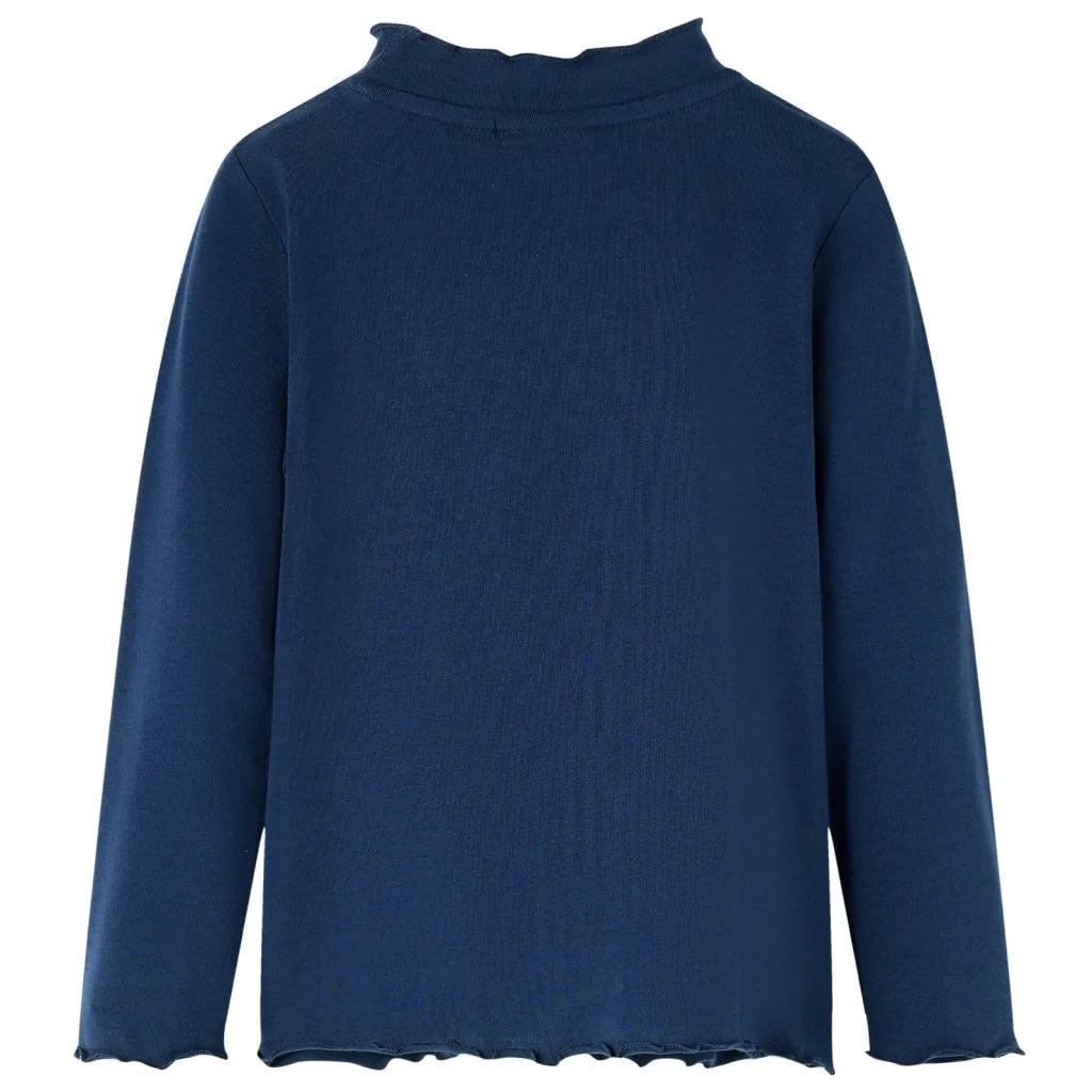 Maglietta Bambina Maniche Lunghe Blu Marino 128 13712