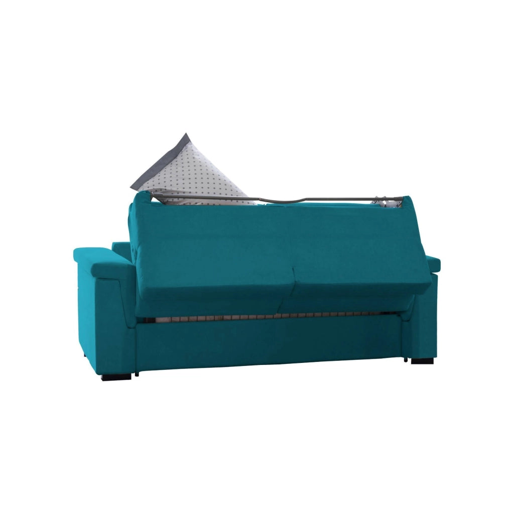 Nus, Divano Letto 3 Posti Sfoderabile Made in Italy, 225x95 cm Azzurro