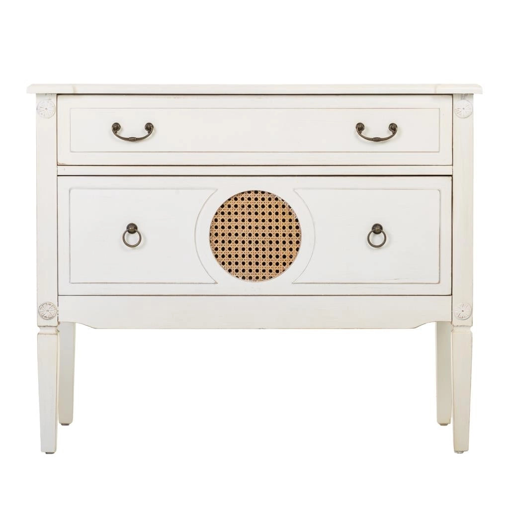 Cassettiera in legno bianco 88x38x72h