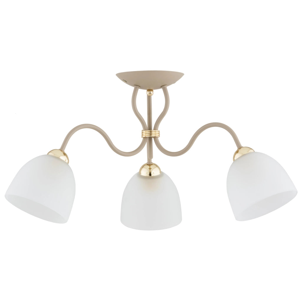 Plafoniera ARIEL classica beige bianco oro 3xE27 Alfa
