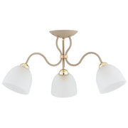 Plafoniera ARIEL classica beige bianco oro 3xE27 Alfa