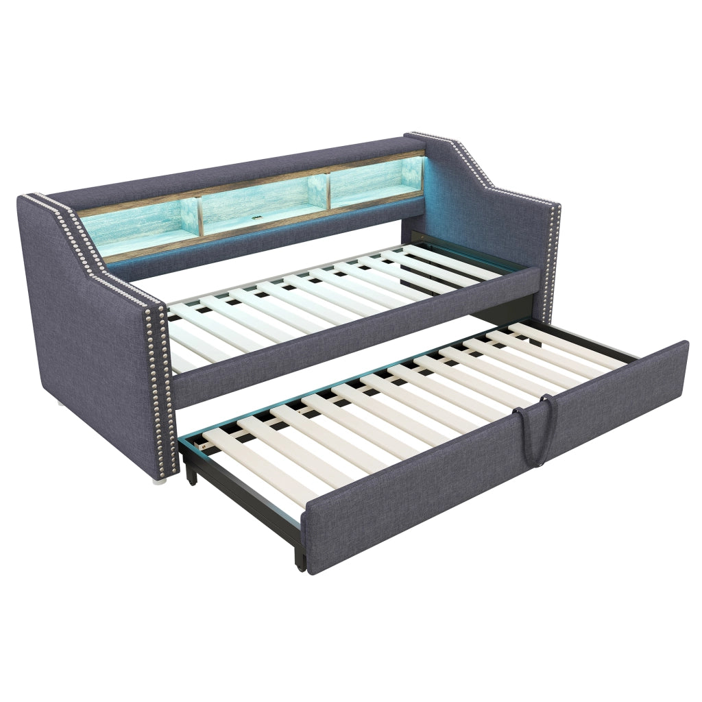 Letto sofa estraibile tessuto in juta 180x190 cm