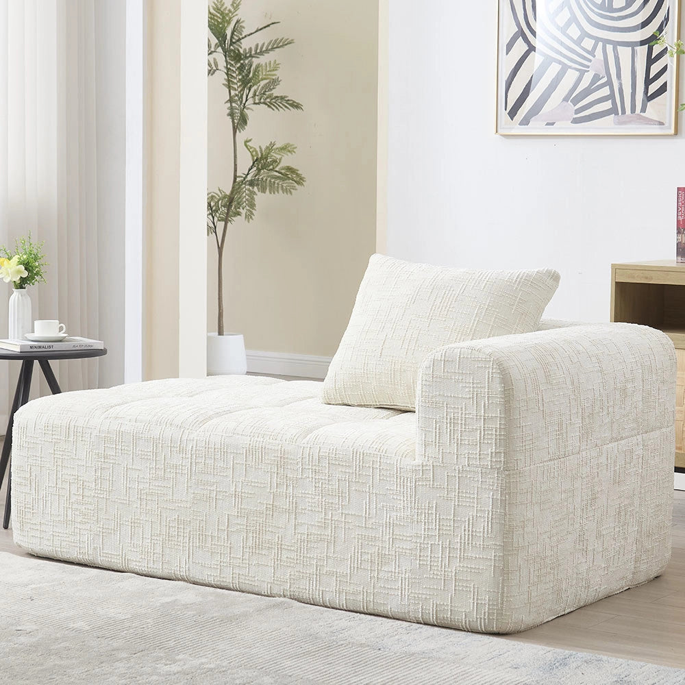 Chaise longue - Xylo - pronto uso con tasche laterali beige