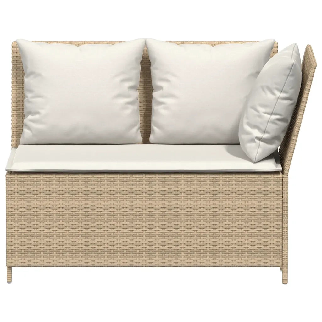 Set Divano da Giardino 3 pz con Cuscini Beige in Polyrattan 3365344