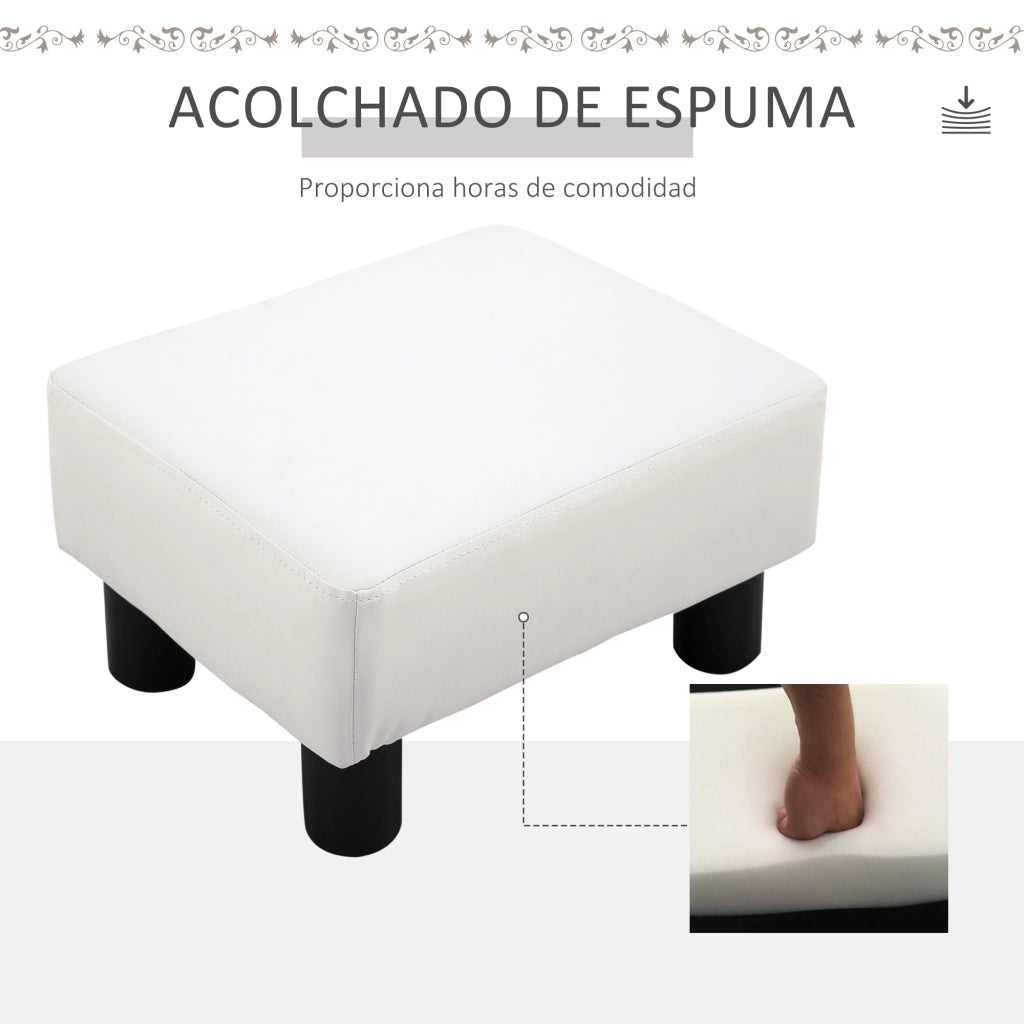 Poggiapiedi Pouf Piccolo ¨C Xylo ¨C Similpelle Bianco 40x30x24cm