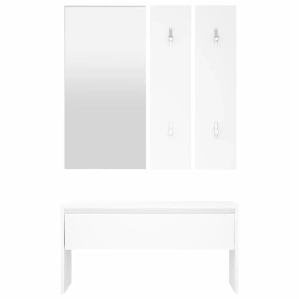 Set di Mobili da Corridoio Bianco in Legno Multistrato 808783