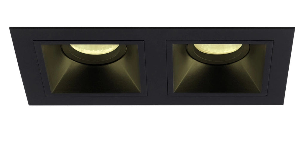 Faretto incasso rettangolare nero 2xGU10 50W Maxlight