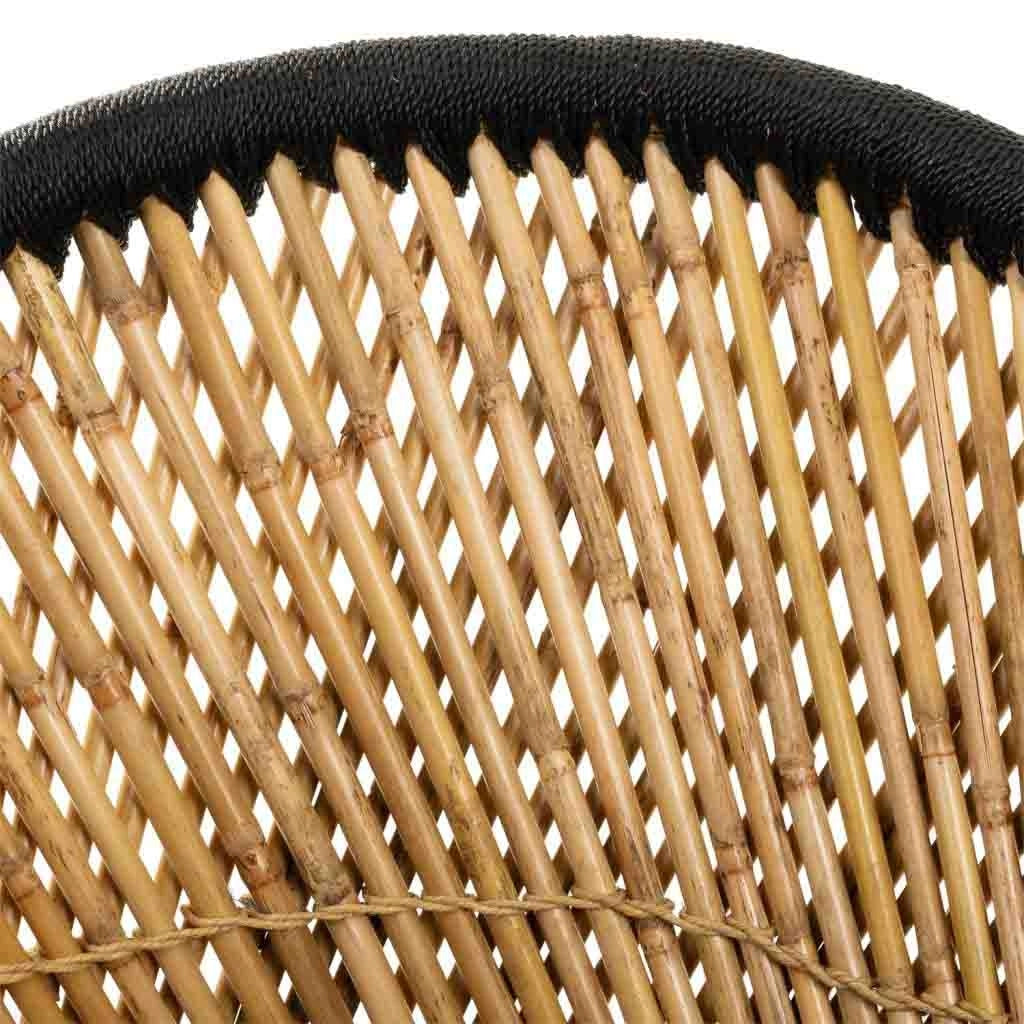 Poltrona in bambù con braccioli marroni 63x46x89h