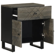 Comodino Nero 50x33x60 cm in Legno Massello di Mango 4017695