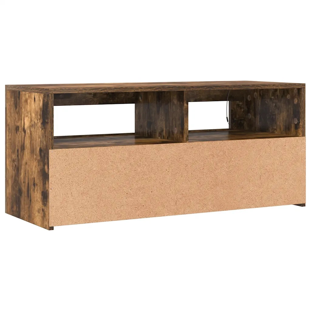 Mobile Porta TV con Luci LED Rovere Fumo 90x35x40 cm 822721