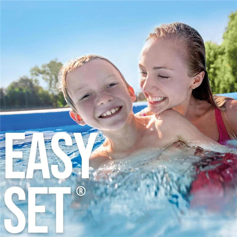 INTEX 28122NP – PISCINA FUORI TERRA EASY SET ROTONDA, POMPA FILTRO 1250 L/H, 3853 L, PVC, AZZURRO, 305X76 CM