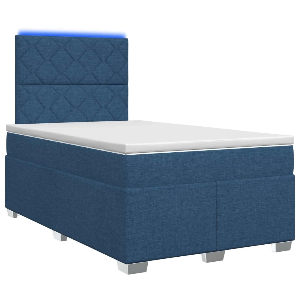 Letto box spring con materasso Blu 120 x 190 cm Tessuto 3454837