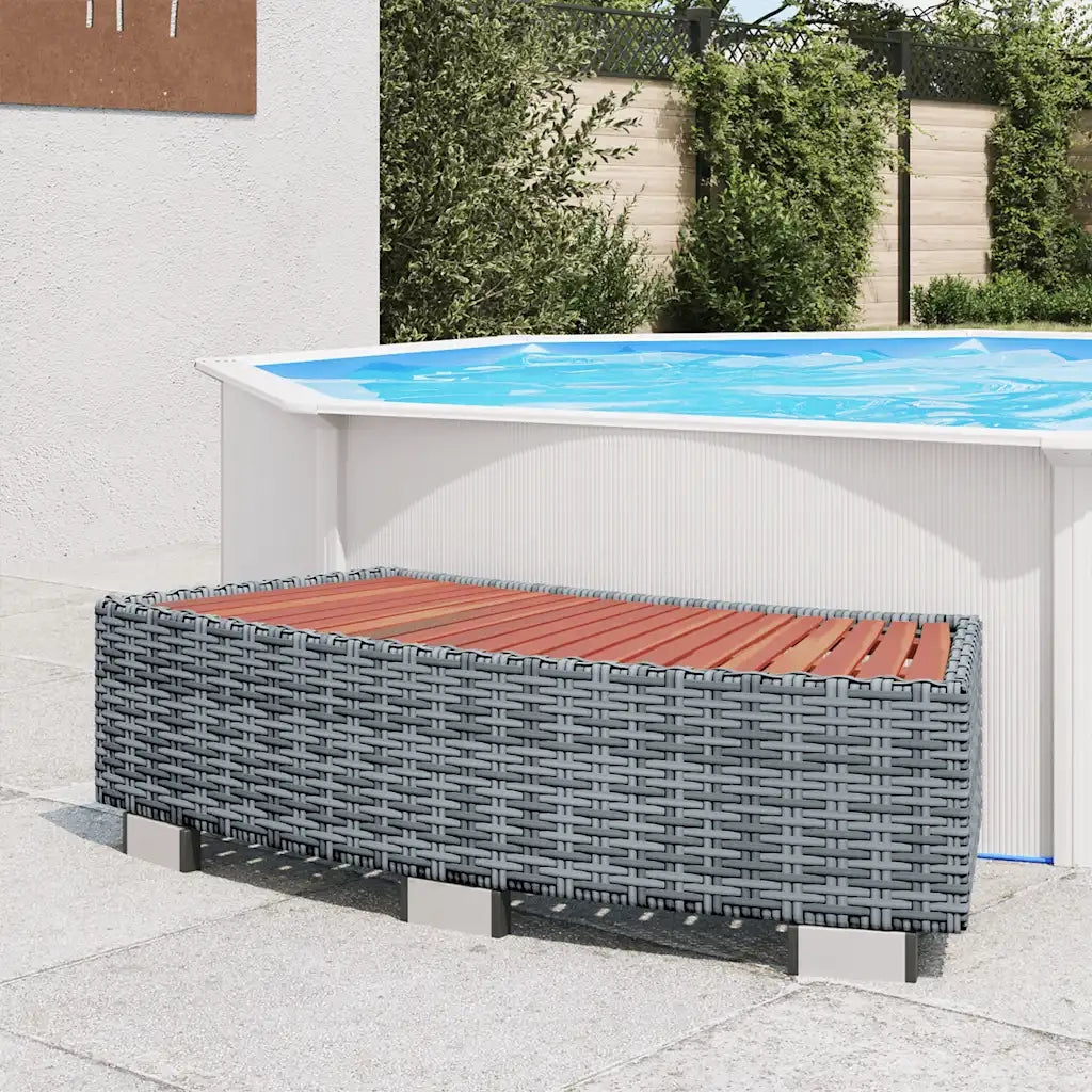 Scalino per Spa Grigio in Polyrattan 92x45x25 cm CFW8973203