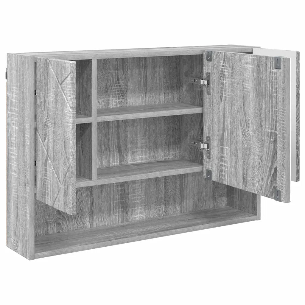 Set di mobili per il bagno con cassetto 3 pcs Grigio Sonoma