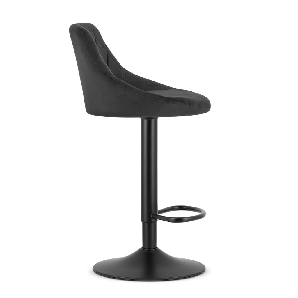 Sgabello da bar girevole OSKAR KAST velluto nero con base nera