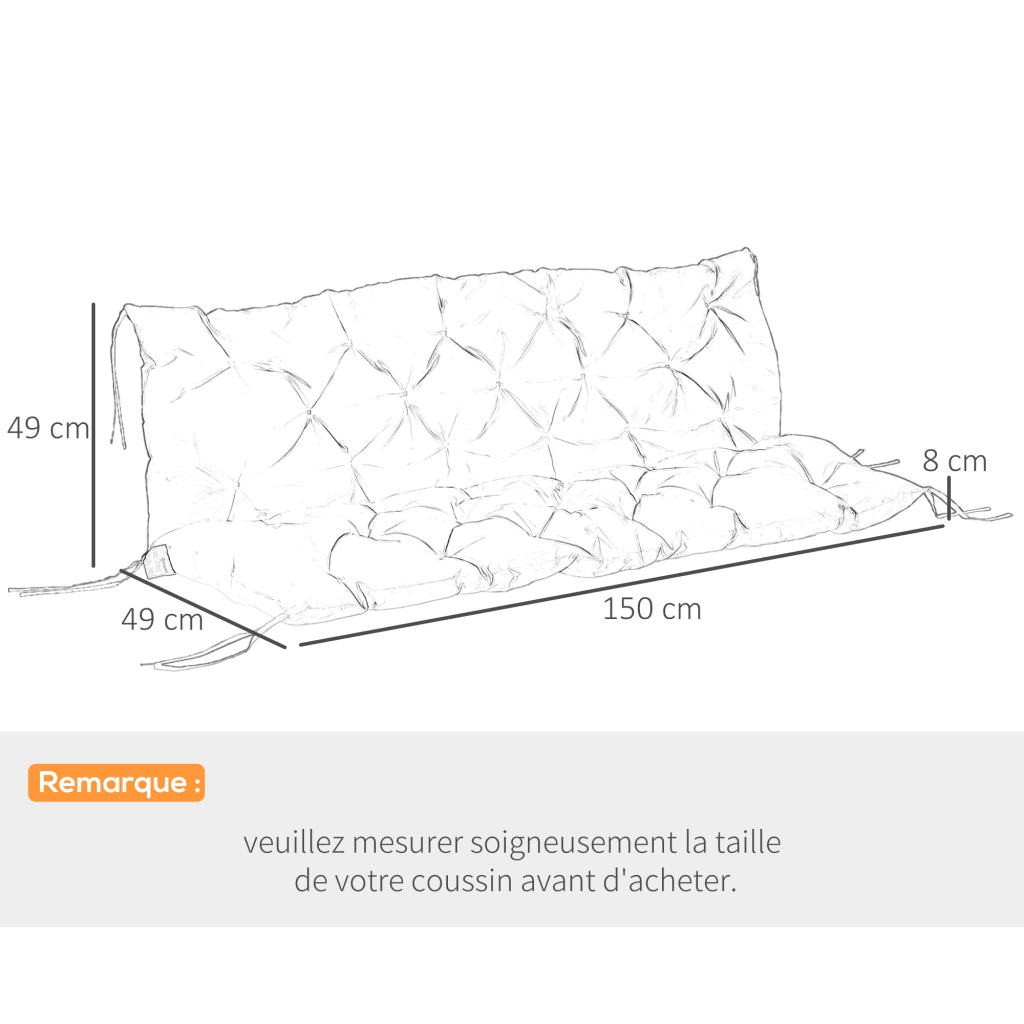 Cuscino per divano da giardino 3 posti ¨C Minimal ¨C grigio 150x98x8 cm