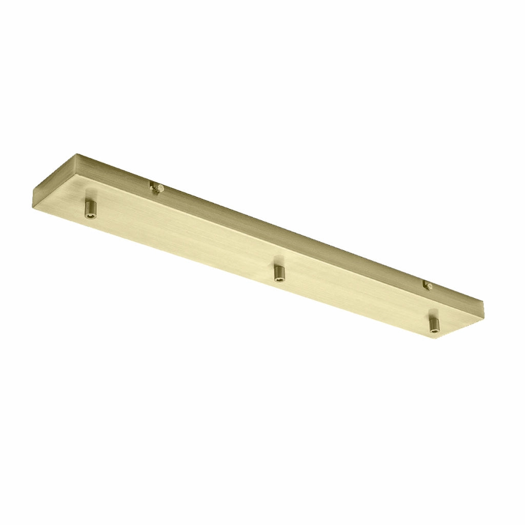 Rosone rettangolare in metallo Alice ottone IP20 per lampade a sospensione - Base da soffitto moderna, attacco centrale, facile installazione