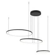 Lampada sospesa nera triplo anello LED Circolo 3000K Nowodvorski