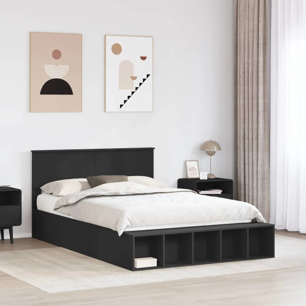 Struttura del letto Nero 140 x 200 cm Legno multistrato 3408369