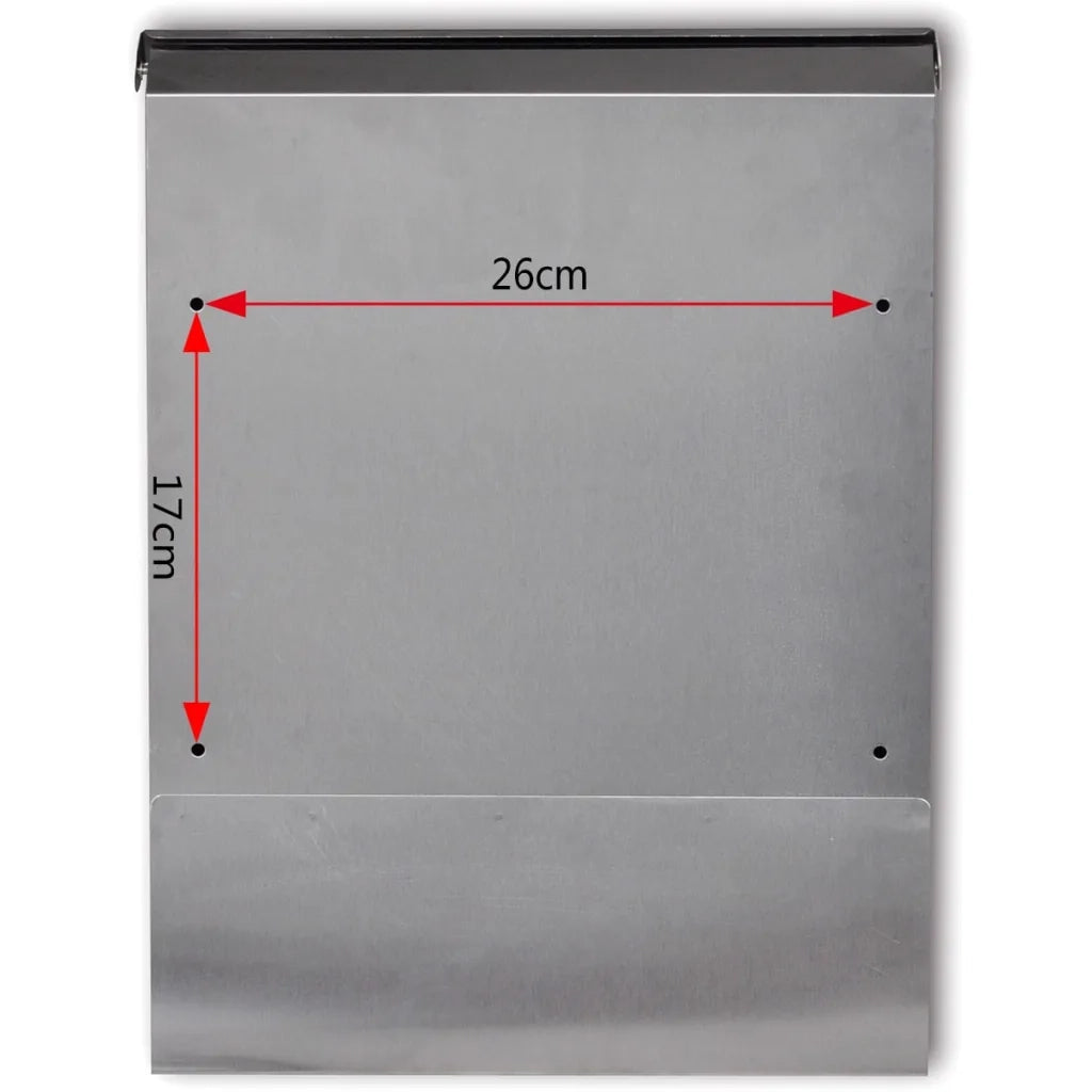 Casetta della posta in acciaio inossidabile 30 x 12 x 40 cm 50351