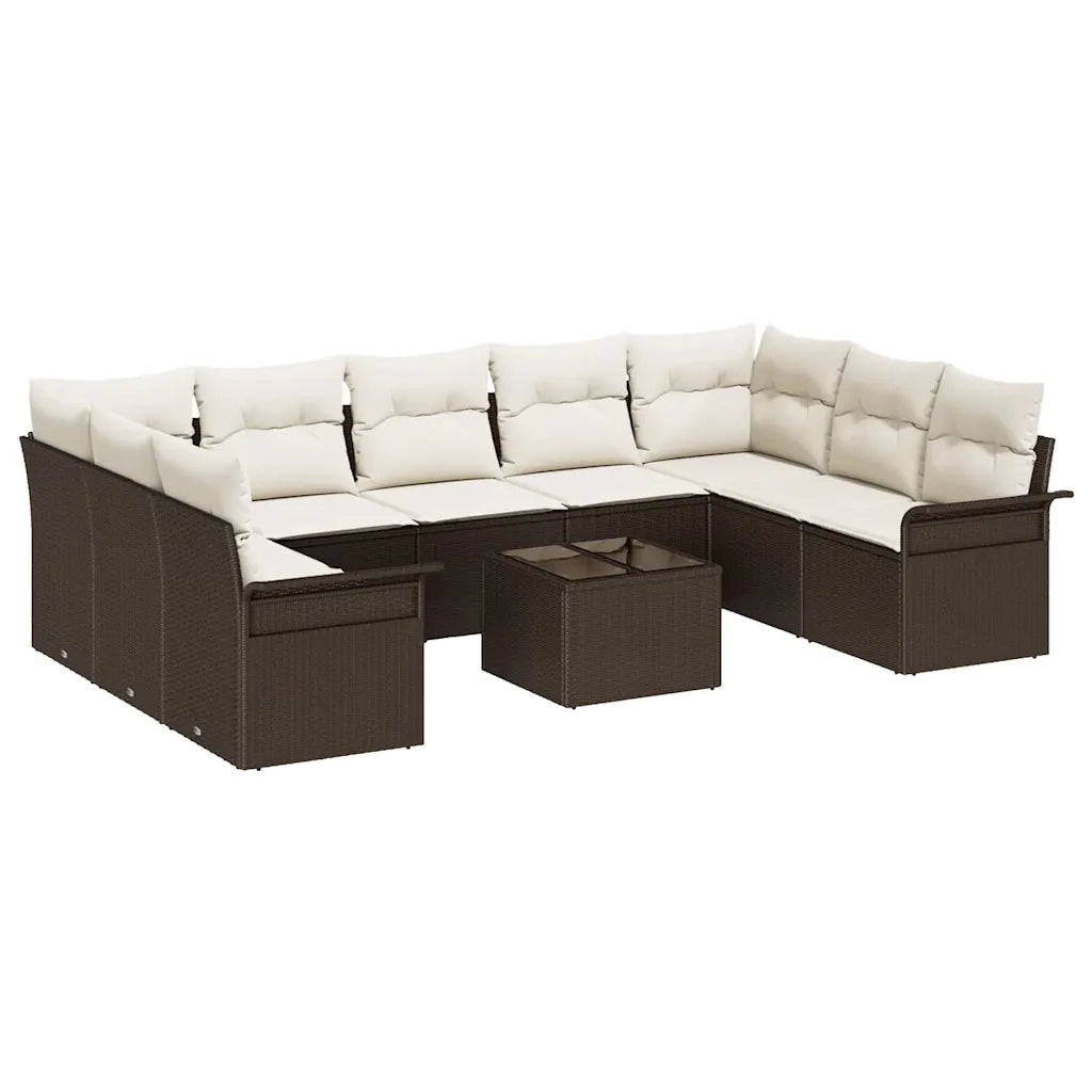 Set Divano da Giardino 10 pcs Grigio polyrattan 3354197