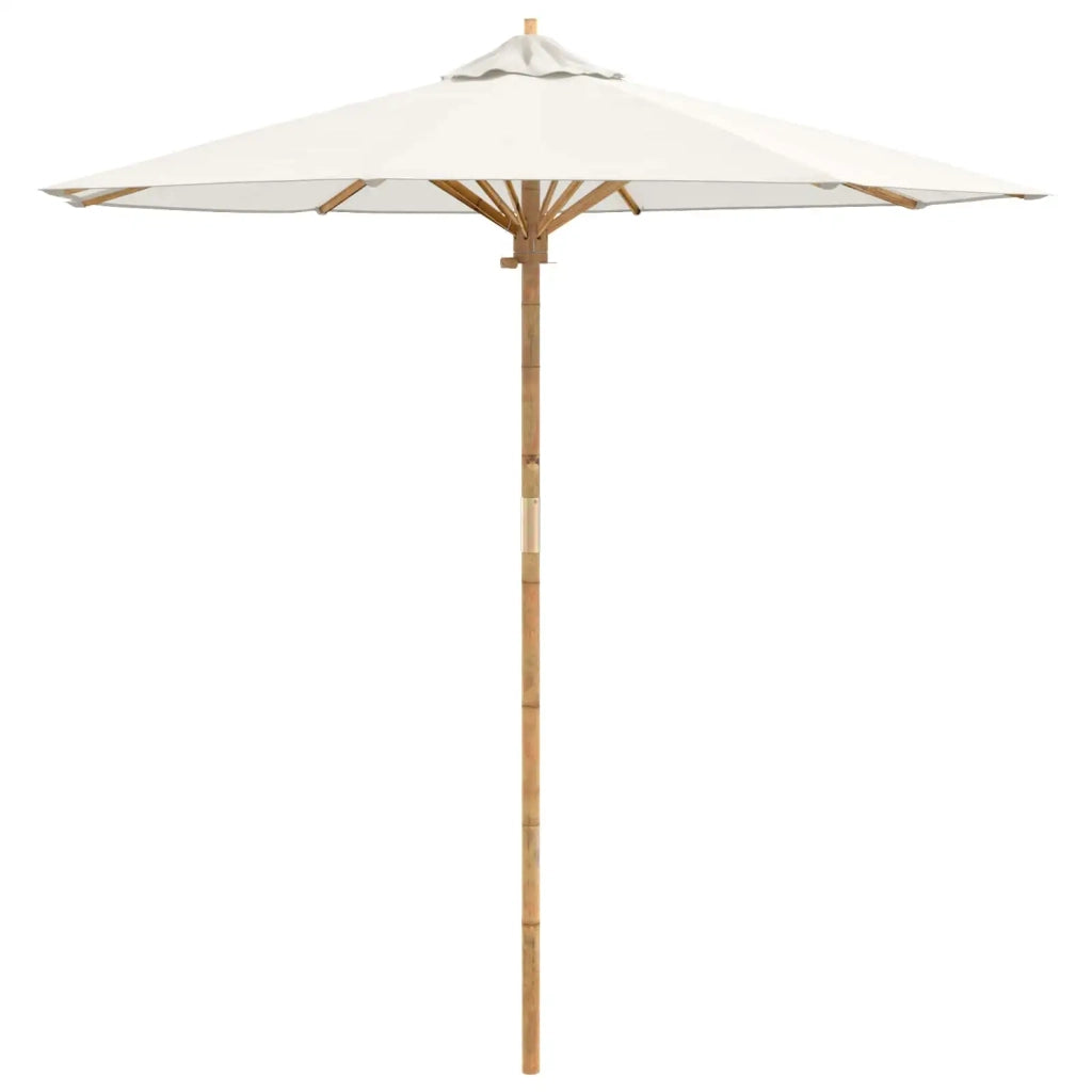 Ombrello da giardino Bianco Crema Ø 217 x 230 cm Bambù 4108081