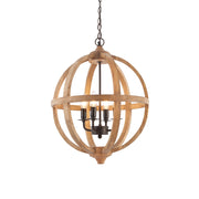 Lampada a sospensione TOBA legno mango sfera 4xE14 Endon