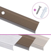 Profili a L per Gradini 15 pz in Alluminio 90 cm Marrone 146740