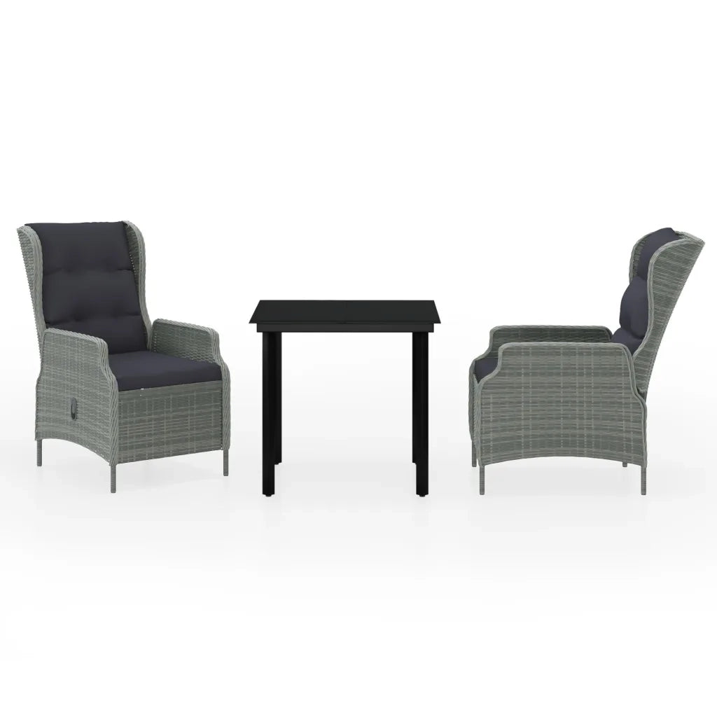 Set da Pranzo da Giardino 3 pz Grigio Chiaro 3099643