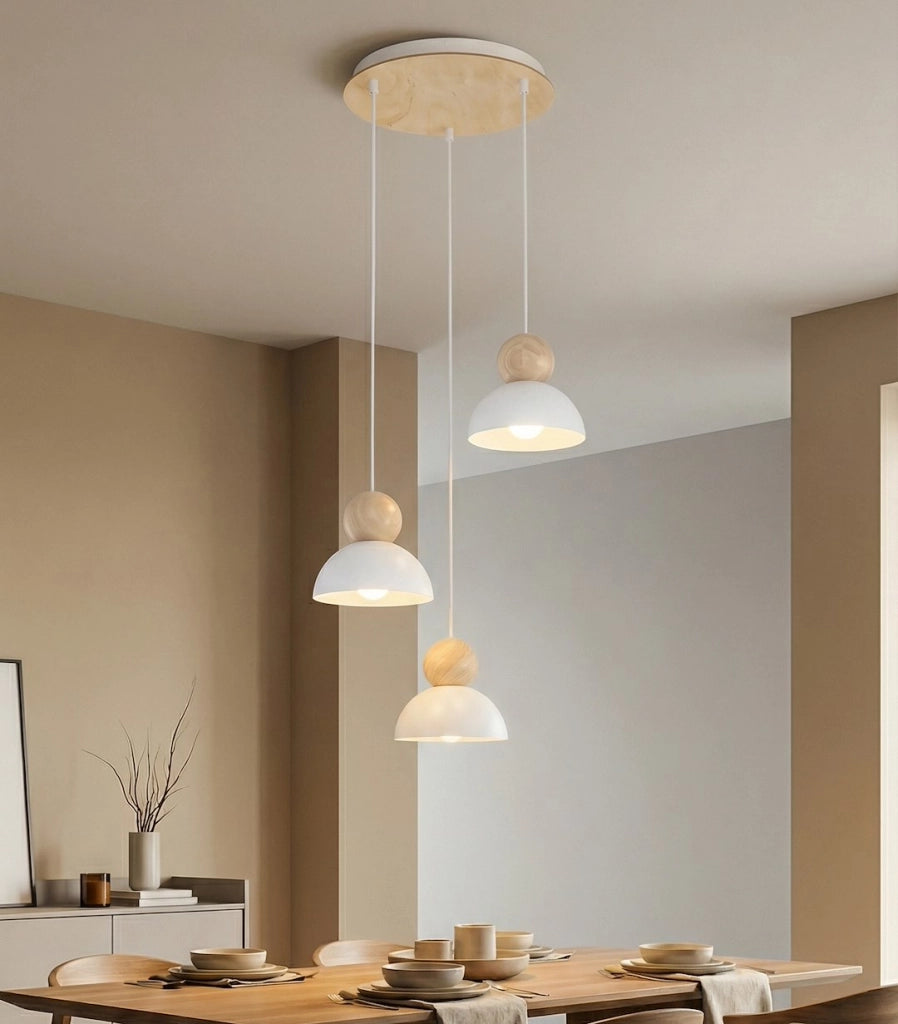 Plafoniera KAKI japandi in feltro bianco-beige