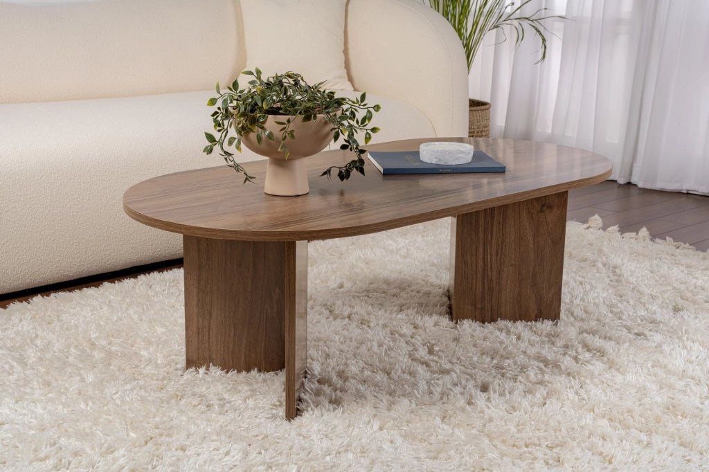 Tavolino da caffè in legno "Sabbia" - 60 x 119 x 40 cm - Noce