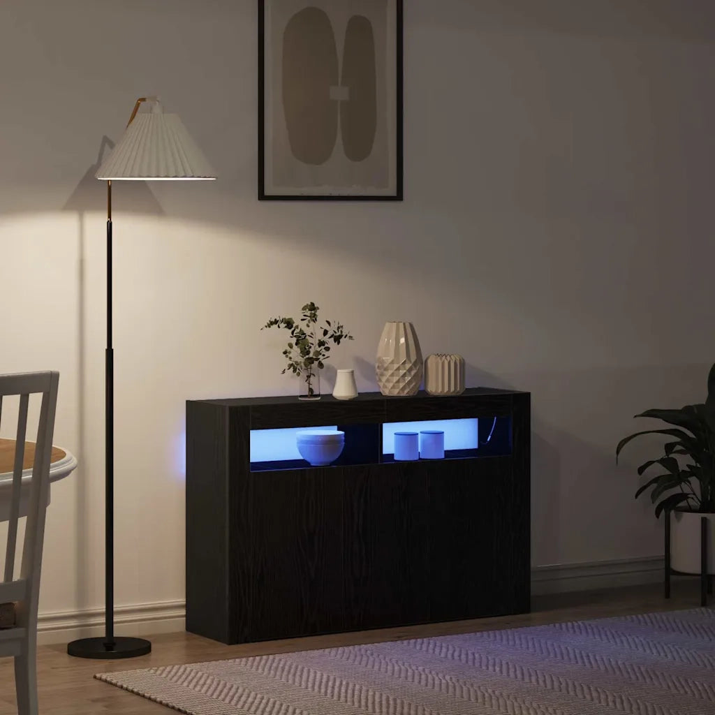 Credenza Rovere Nero 116 x 30 x 75 cm Legno multistrato 3333885