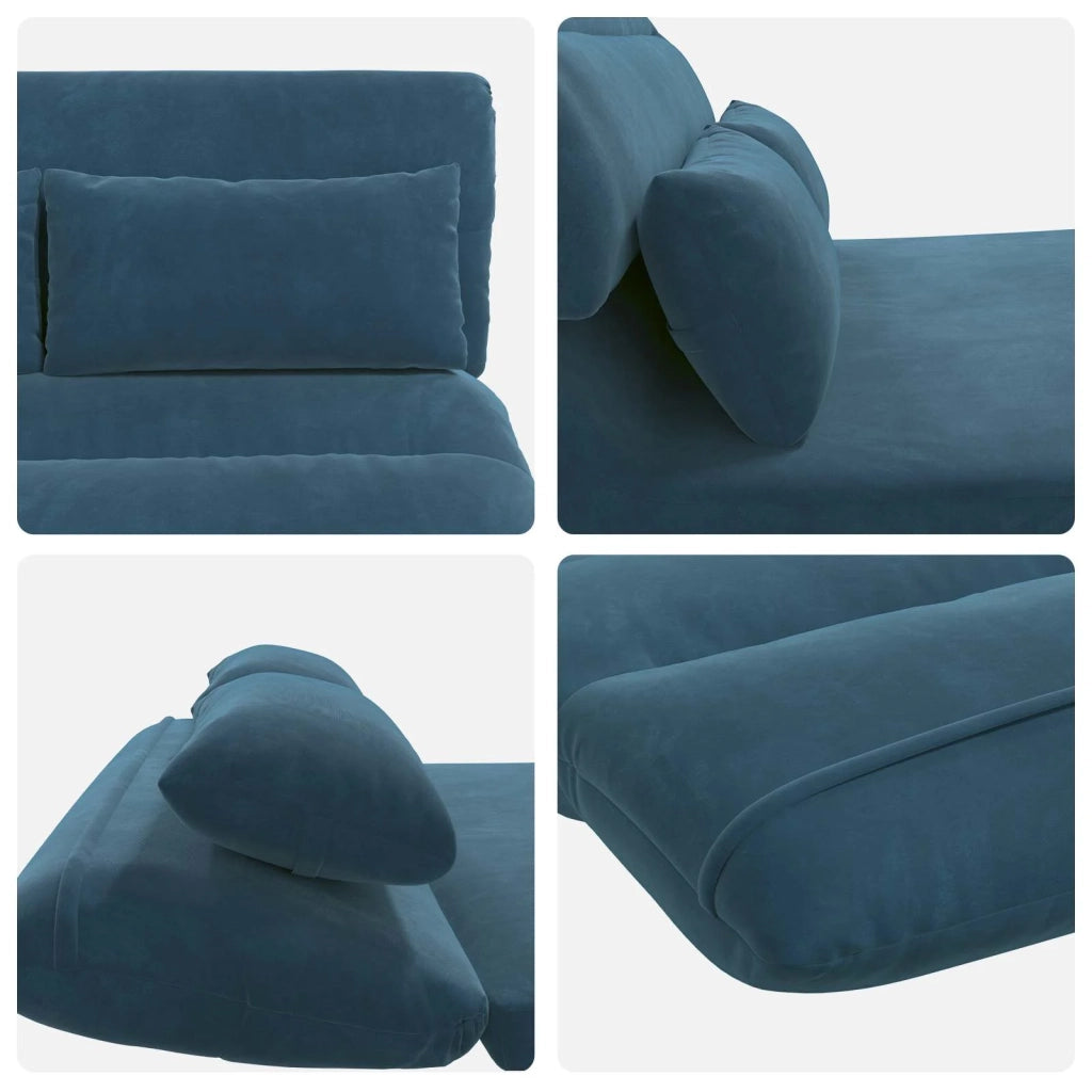 Sedia da Pavimento Blu 110 x 82 x 55 cm Velluto 42028217
