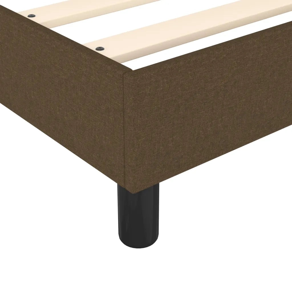 Struttura Letto a Rete a Molle Marrone Scuro 200x200 cm in Tessuto