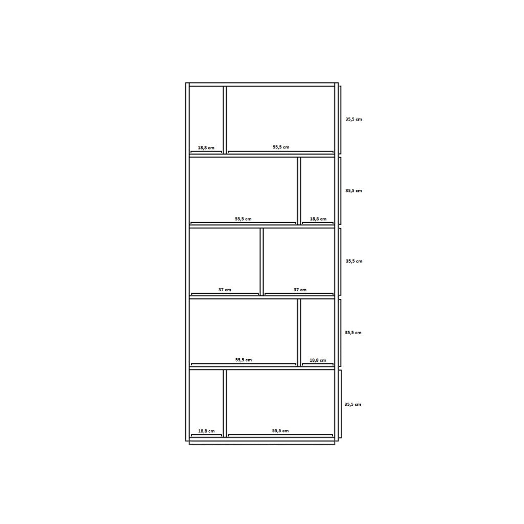 Libreria Herdasa effetto noce chiaro 191x80x32