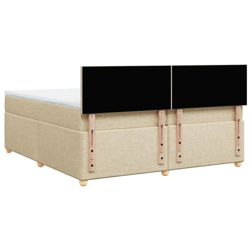 Giroletto a Molle con Materasso Crema 200x200 cm in Tessuto 3289085